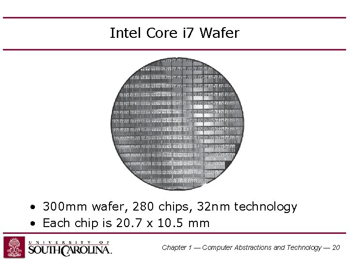 Intel Core i 7 Wafer • 300 mm wafer, 280 chips, 32 nm technology