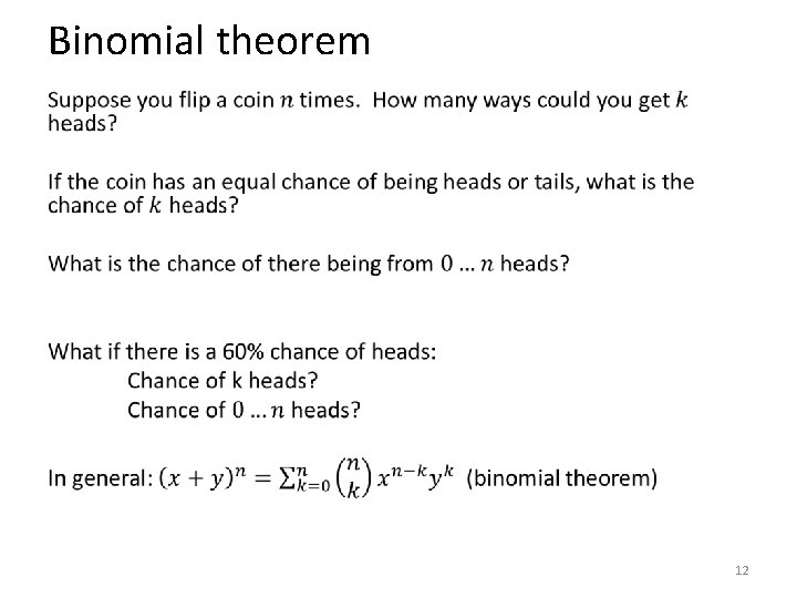 Binomial theorem • 12 