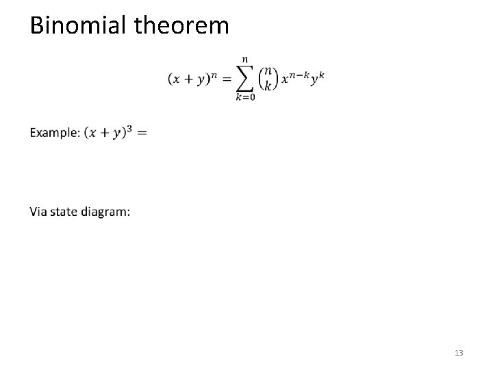 Binomial theorem • 13 