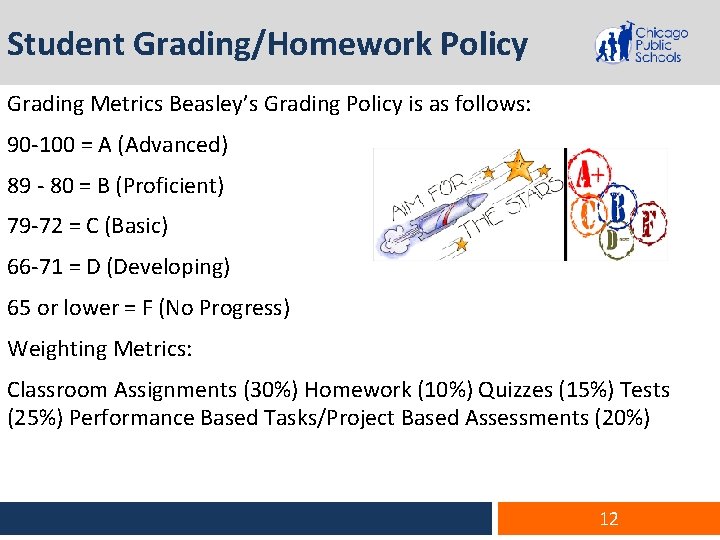 Student Grading/Homework Policy Grading Metrics Beasley’s Grading Policy is as follows: 90 -100 =