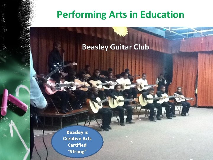 Performing Arts in Education Beasley Guitar Club Beasley is Creative Arts Certified “Strong” 25