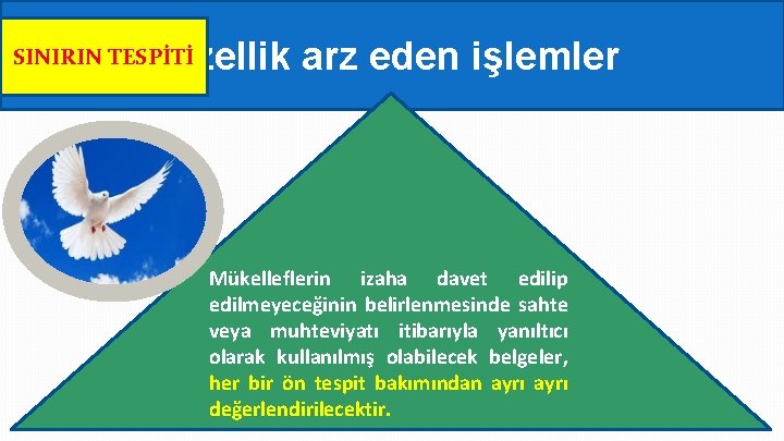 Özellik arz eden işlemler SINIRIN TESPİTİ Mükelleflerin izaha davet edilip edilmeyeceğinin belirlenmesinde sahte veya