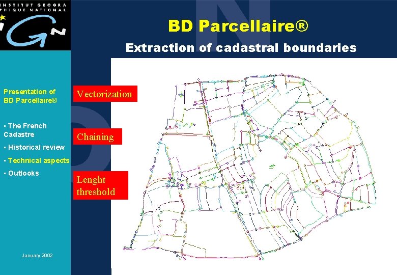 BD Parcellaire® Extraction of cadastral boundaries Presentation of BD Parcellaire® • The French Cadastre