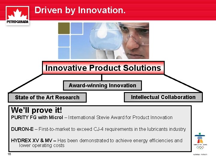 Driven by Innovation. Innovative Product Solutions Award-winning Innovation State of the Art Research Intellectual