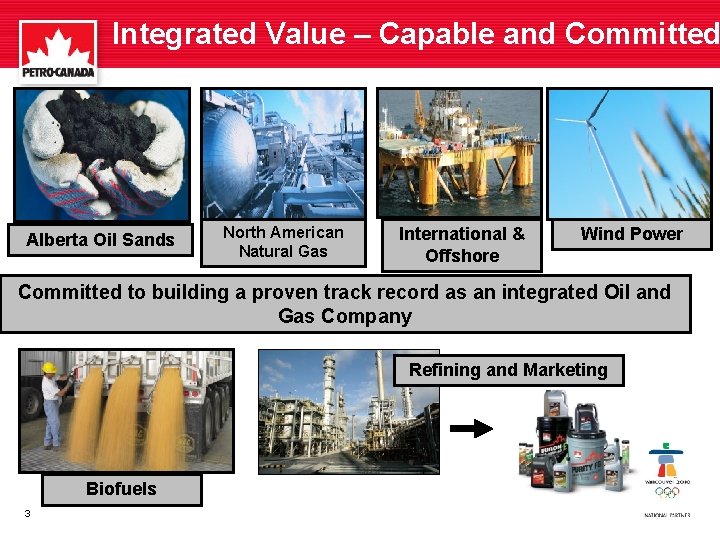 Integrated Value – Capable and Committed Alberta Oil Sands North American Natural Gas International
