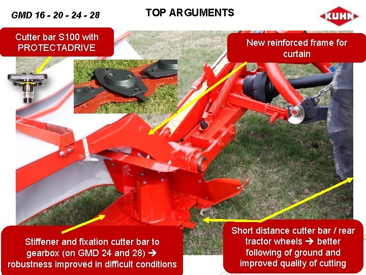 GMD 16 - 20 - 24 - 28 TOP ARGUMENTS Cutter bar S 100