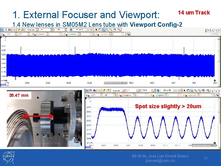 1. External Focuser and Viewport: 14 um Track 1. 4 New lenses in SM