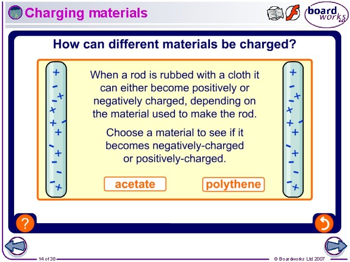 Charging materials 14 of 38 © Boardworks Ltd 2007 
