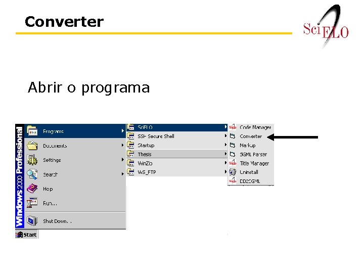 Converter Abrir o programa 