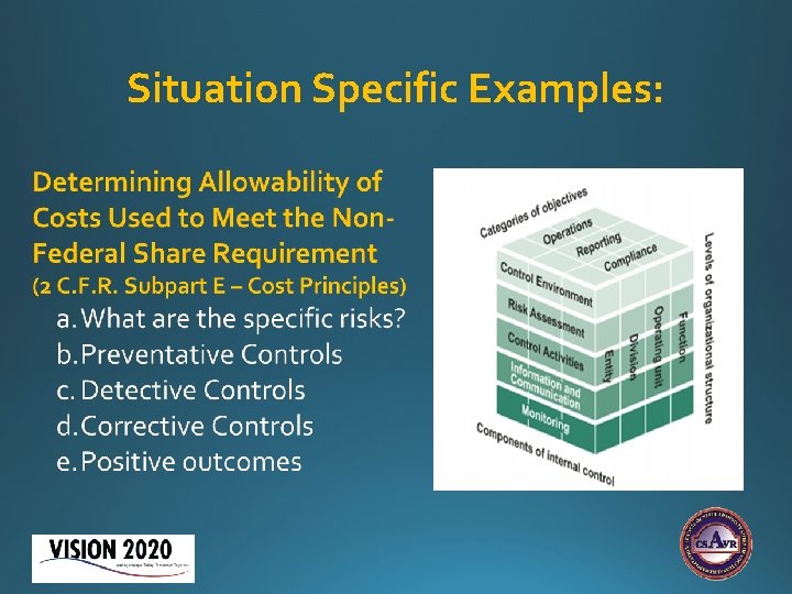 Situation Specific Examples: Situation Specific Examples: