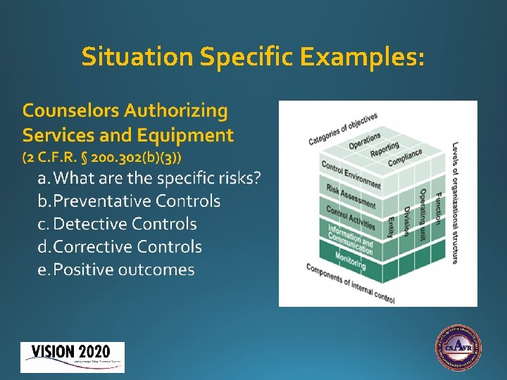 Situation Specific Examples: Situation Specific Examples: