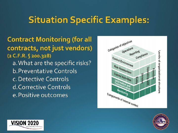 Situation Specific Examples: 