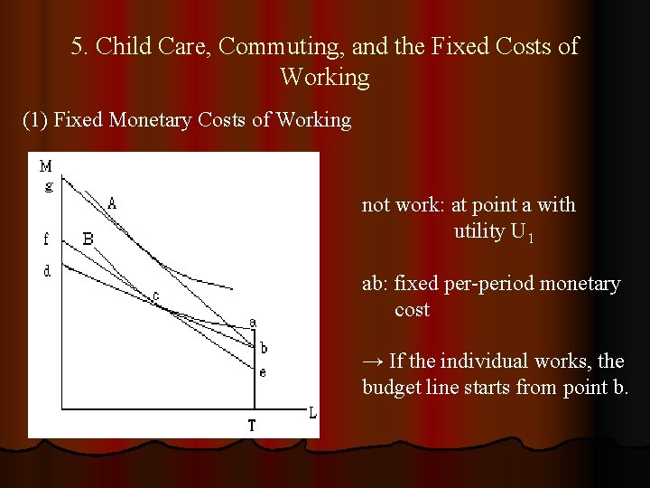 5. Child Care, Commuting, and the Fixed Costs of Working (1) Fixed Monetary Costs