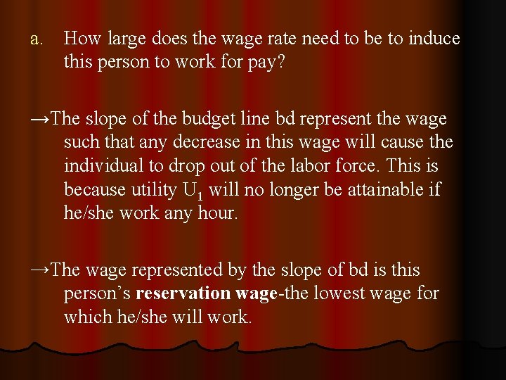 a. How large does the wage rate need to be to induce this person