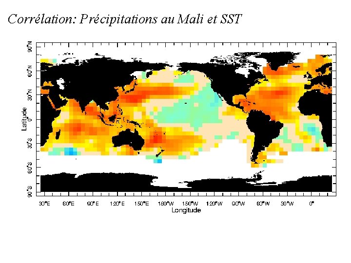 Corrélation: Précipitations au Mali et SST 