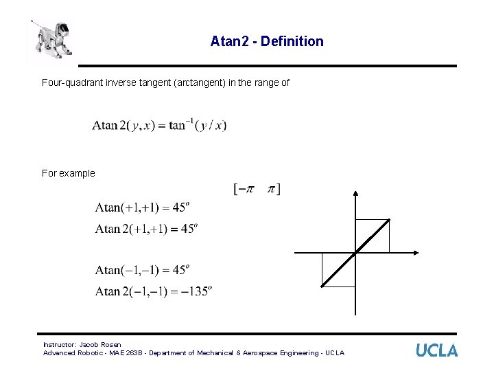 Atan 2 - Definition Four-quadrant inverse tangent (arctangent) in the range of For example