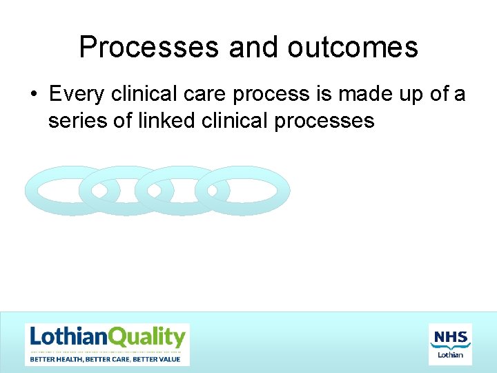 Processes and outcomes • Every clinical care process is made up of a series