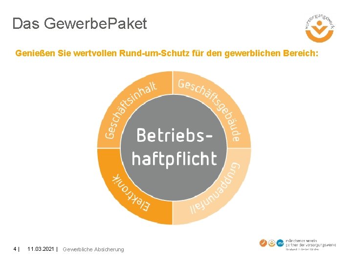 Das Gewerbe. Paket Genießen Sie wertvollen Rund-um-Schutz für den gewerblichen Bereich: 4 11. 03.