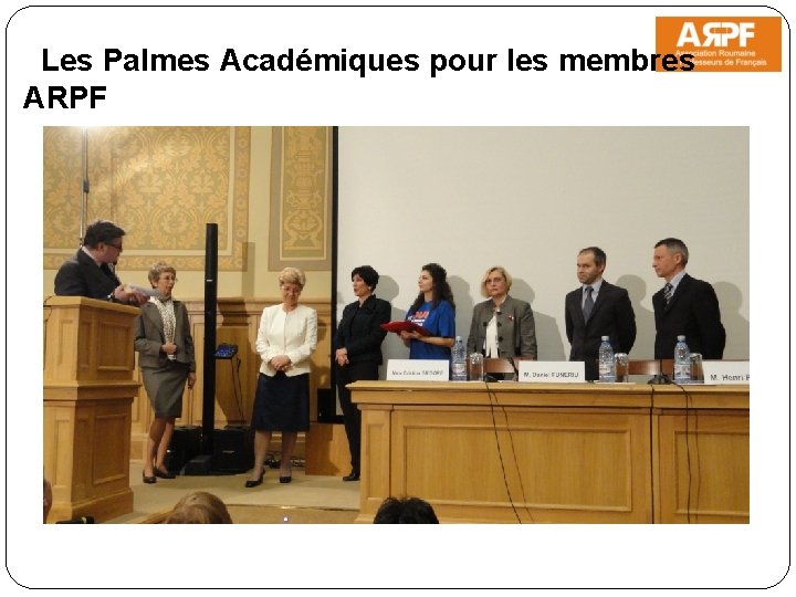 Les Palmes Académiques pour les membres ARPF 