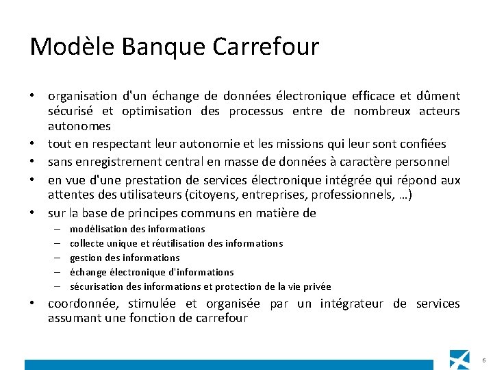 Modèle Banque Carrefour • organisation d'un échange de données électronique efficace et dûment sécurisé