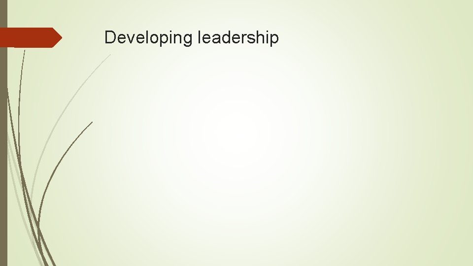 Developing leadership 