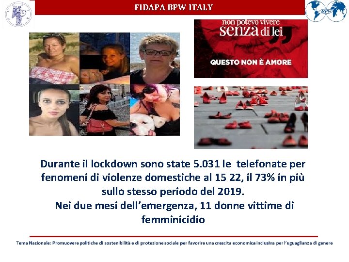 FIDAPA BPW ITALY Durante il lockdown sono state 5. 031 le telefonate per fenomeni