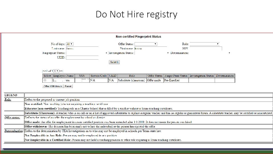 Do Not Hire registry 