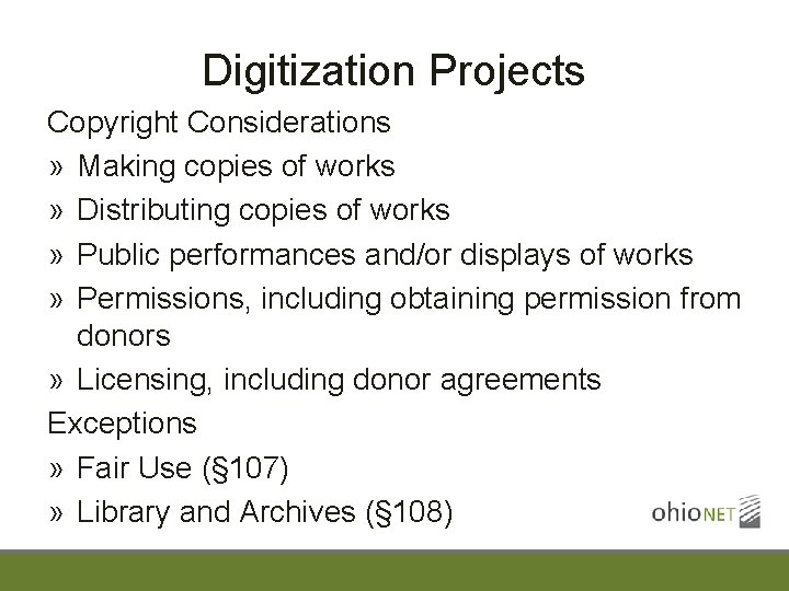 Digitization Projects Copyright Considerations » Making copies of works » Distributing copies of works