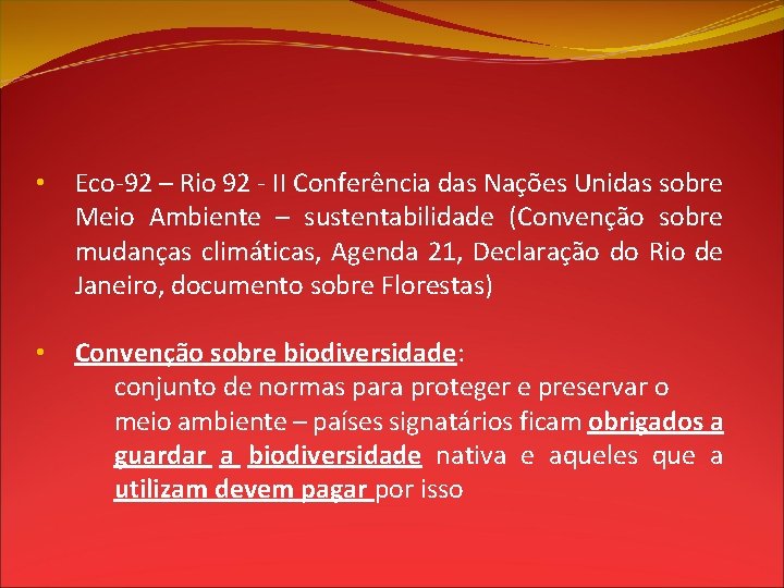  • Eco-92 – Rio 92 - II Conferência das Nações Unidas sobre Meio