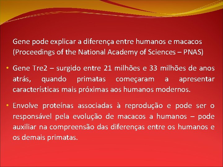 Gene pode explicar a diferença entre humanos e macacos (Proceedings of the National Academy