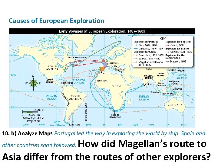 Causes of European Exploration 10. b) Analyze Maps Portugal led the way in exploring