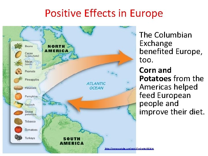 Positive Effects in Europe • The Columbian Exchange benefited Europe, too. • Corn and