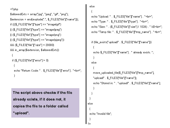 <? php $allowed. Exts = array("jpg", "jpeg", "gif", "png"); $extension = end(explode(". ", $_FILES["file"]["name"]));