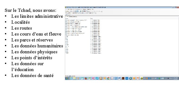 Sur le Tchad, nous avons: • Les limites administrative • Localités • Les routes