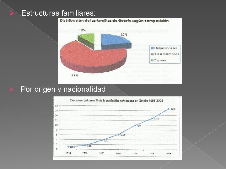 Ø Estructuras familiares: Ø Por origen y nacionalidad 