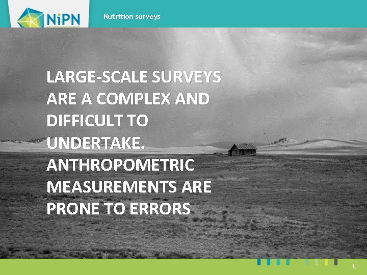Nutrition surveys LARGE-SCALE SURVEYS ARE A COMPLEX AND DIFFICULT TO UNDERTAKE. ANTHROPOMETRIC MEASUREMENTS ARE
