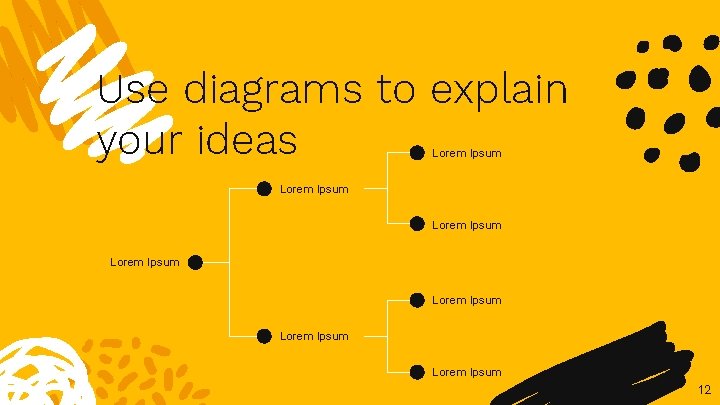 Use diagrams to explain your ideas Lorem Ipsum Lorem Ipsum 12 
