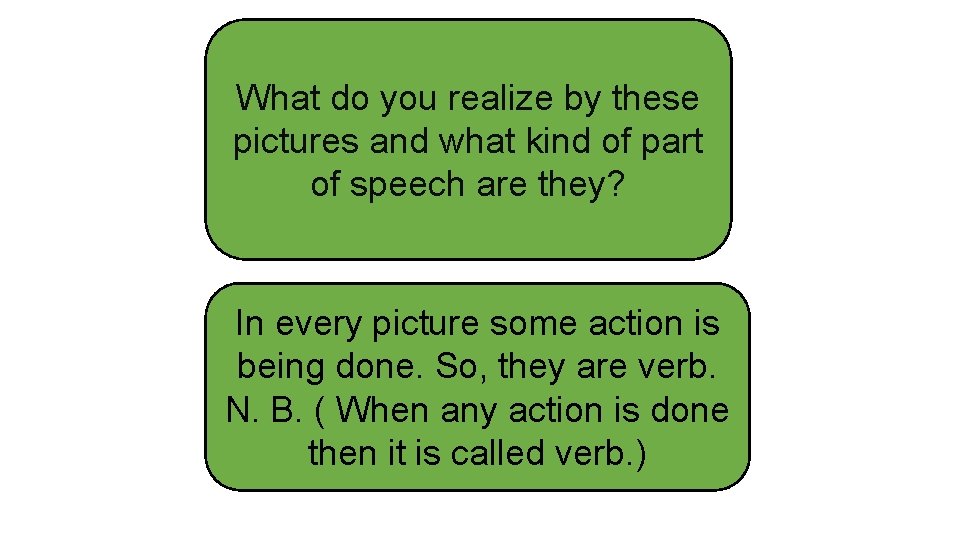 What do you realize by these pictures and what kind of part of speech