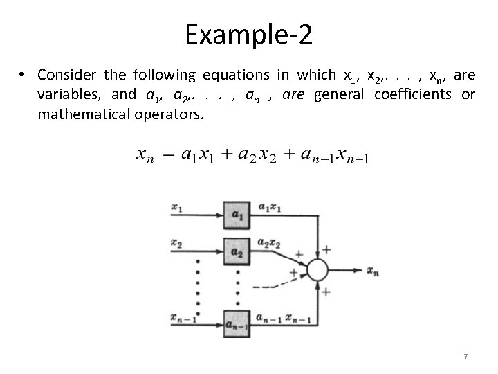 Example-2 • Consider the following equations in which x 1, x 2, . .