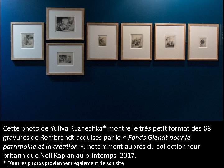 Cette photo de Yuliya Ruzhechka* montre le très petit format des 68 gravures de