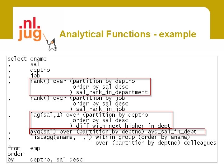 Analytical Functions - example 