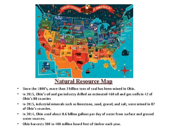 Natural Resource Map • • • Since the 1800’s, more than 3 billion tons