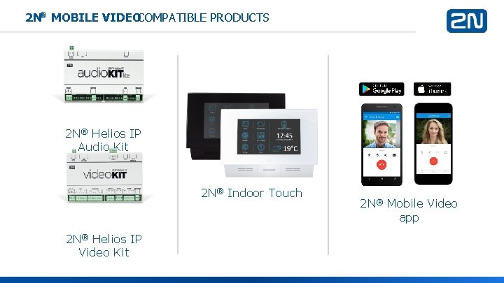 2 N® MOBILE VIDEOCOMPATIBLE PRODUCTS 2 N® Helios IP Audio Kit 2 N® Indoor