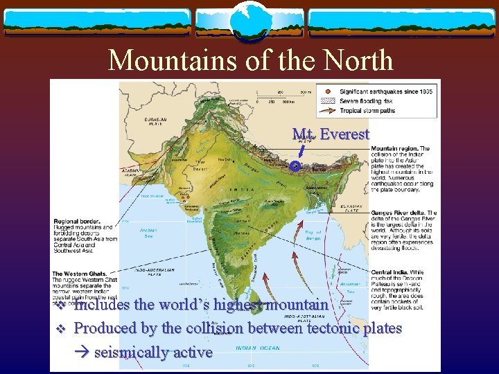 Mountains of the North Mt. Everest v v Includes the world’s highest mountain Produced