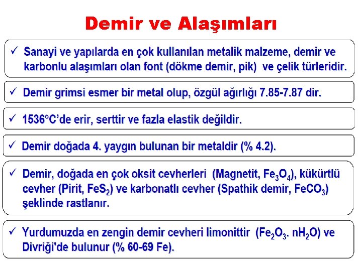 Demir ve Alaşımları 