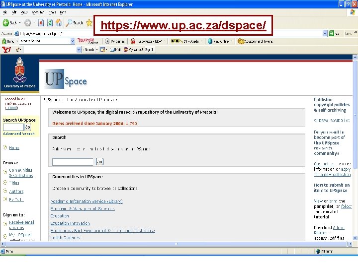 https: //www. up. ac. za/dspace/ https: //www. up. ac. za/dspace/