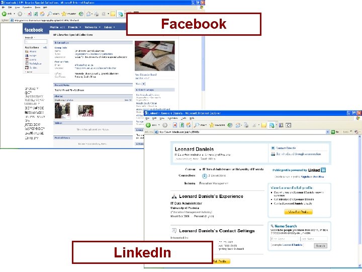 Facebook Linked. In Facebook Linked. In