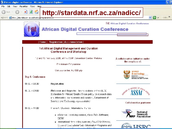 http: //stardata. nrf. ac. za/nadicc/ http: //stardata. nrf. ac. za/nadicc/