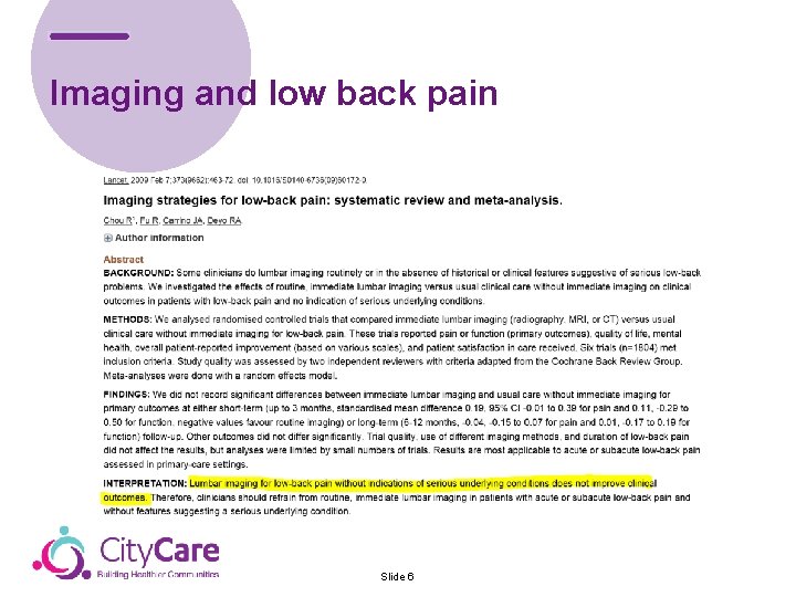 Imaging and low back pain Slide 6 