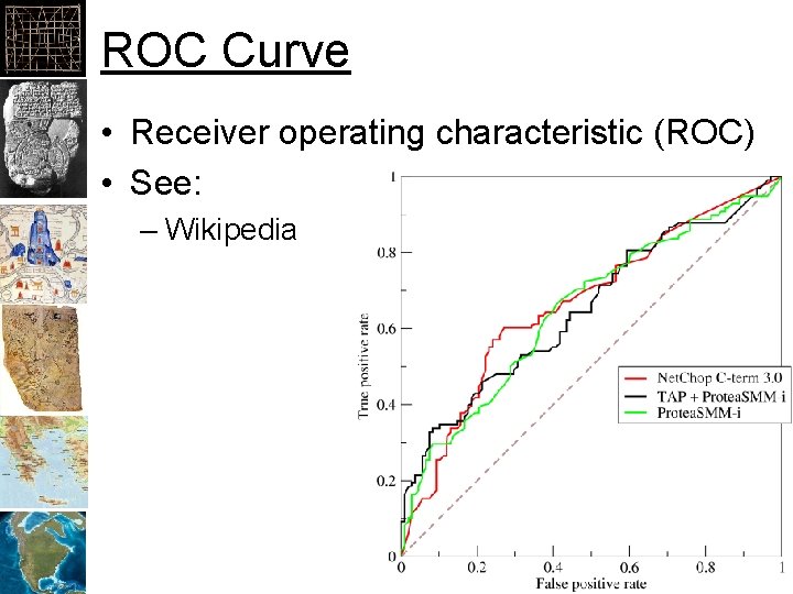 ROC Curve • Receiver operating characteristic (ROC) • See: – Wikipedia 